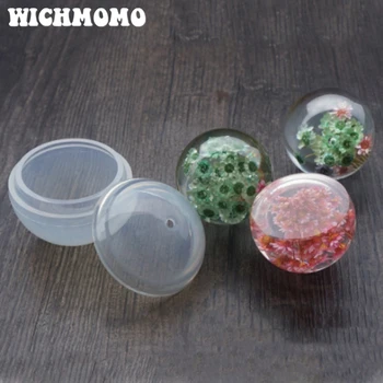 

New 1PCS 60mm Round Sphere Craft DIY Transparent UV Resin Liquid Silicone Combination Molds for DIY Making Finding Accessories