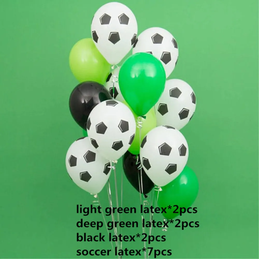 1 комплект с бюстгальтером цвета: зеленый, Футбол футбол тема вечерние круглые шары черный, белый цвет баллоны в честь для мальчиков на день рождения игры, игрушки, принадлежности для вечеринок