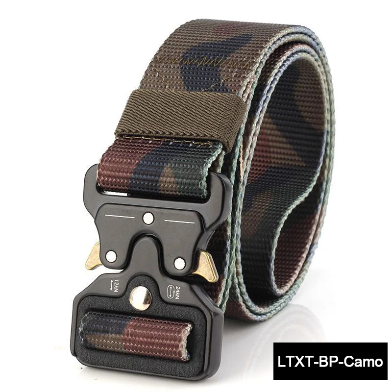 LTXT-BP-CAMO LiuWeiShun Heavy Duty Tactical Belts Men Waist Straps Army Military Equipment Hunting Nylon Belts With Znic Alloy Buckle - Цвет: LTXT-BP-CAMO