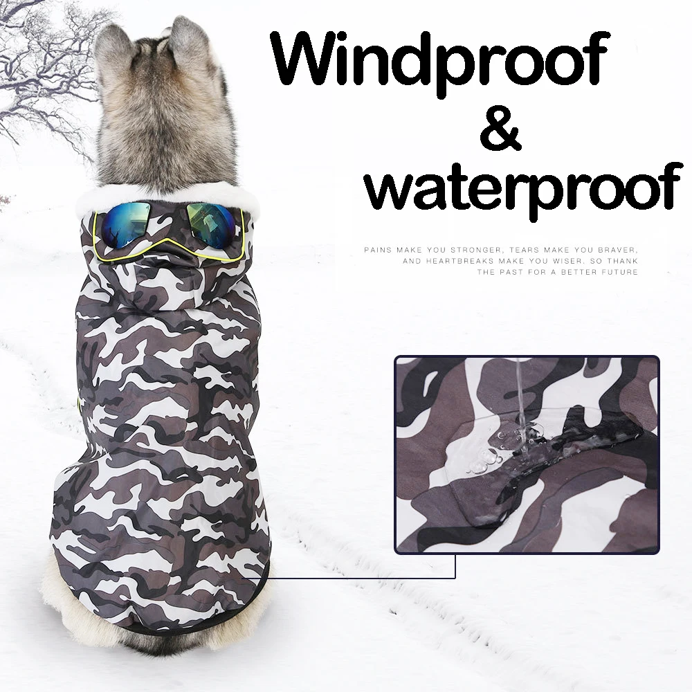 Собака зимняя куртка детские худи с солнцезащитными очками собаки одежда теплая