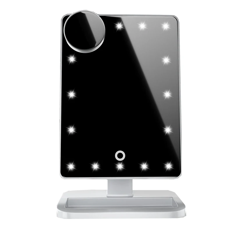 Bluetooth аудио зеркало для макияжа светодиодный светильник осветительное зеркало туалетное зеркало креативное Новое модное Подарочное зеркало - Цвет: white