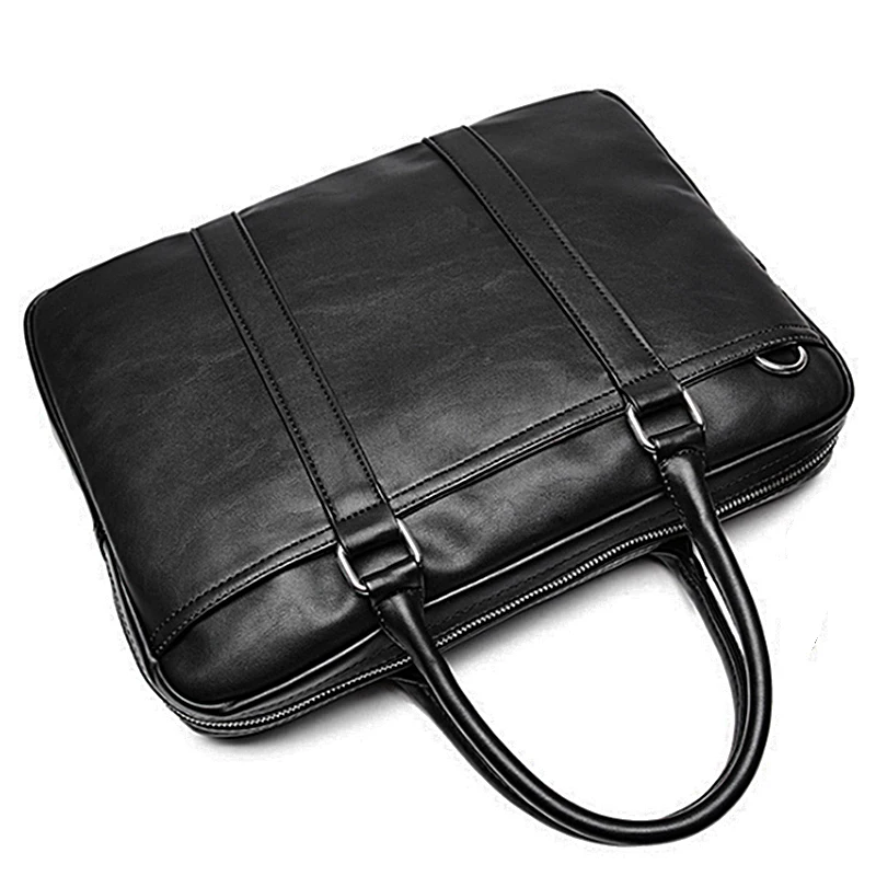 Promotion Simple Famous Brand Business Men Briefcase Bag Luxury Leather Laptop Bag Man Shoulder Bag bolsa maleta