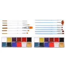 12 цветов краска для ухода за кожей лица ing Flash Татуировка краска для лица и тела масляная краска ing Art для Хэллоуина вечеринки необычное платье красота макияж