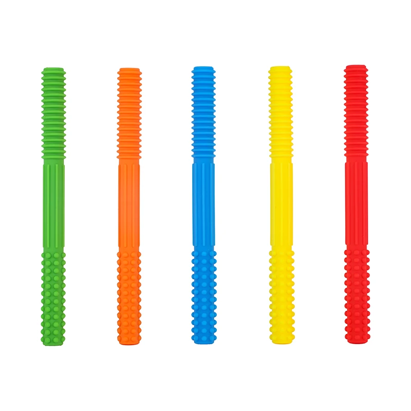 

Hollow Teething Tubes Soft Silicone Teething Toys for Babies BPA Free Different Textures for Kids Autism Speech Tool Therapy toy