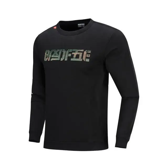 Li-Ning Мужская баскетбольная Толстовка BAD FIVE, теплая флисовая, Стандартная посадка, 65% полиэстер, 35% хлопок, подкладка, спортивный свитер AWDP581 COND19 - Цвет: AWDP581-3H