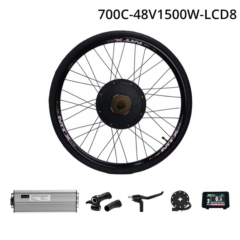 700C Wheel MotorLCD8 Набор для конвертации электровелосипеда PASION E, колесо для мотора, 1500 Вт, комплект для мотора электрического велосипеда или 52 в, аккумулятор для электровелосипеда - Цвет: 700C Wheel MotorLCD8
