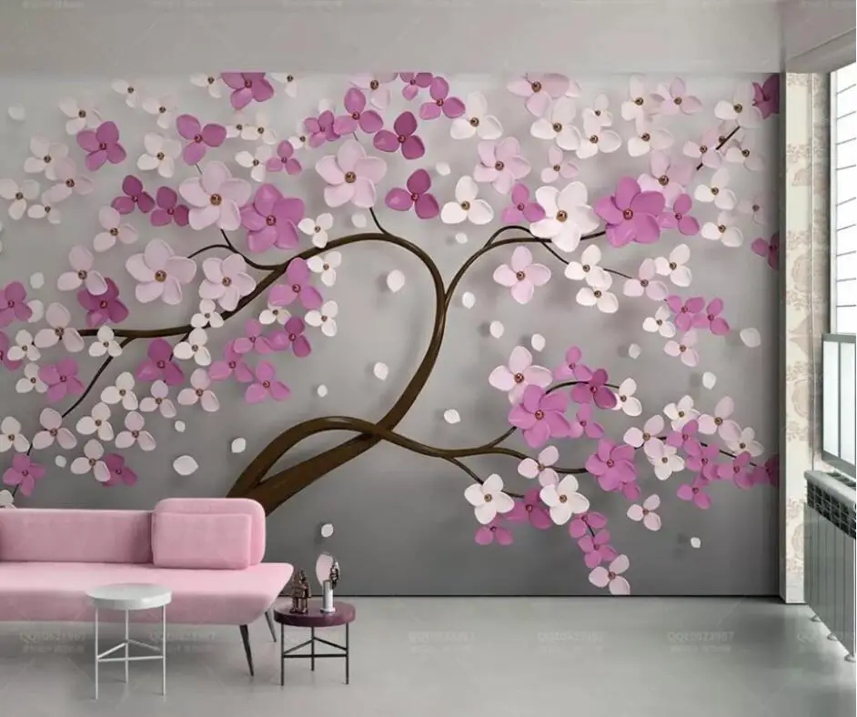 Flower-07 Обои с изображением дерева, обои, 3D ТВ фон, большая картина на гостиной, обои - Цвет: Flower-07