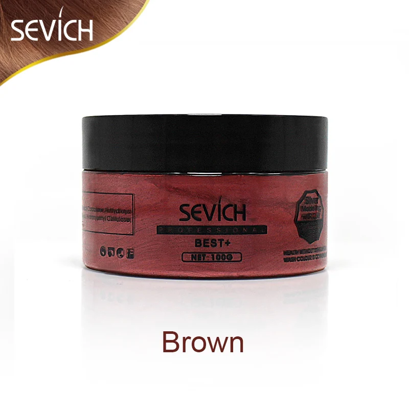 Sevich 7 цветов, унисекс, временное моделирование, мода, сделай сам, цвет волос, воск, грязевая краска для волос, крем - Цвет: Brown
