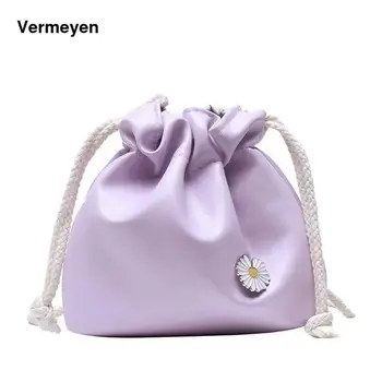 

2020 Summer Women's Bucket Bag New Korean Version With Texture Drawstring Women Mini Fashion Casual Diagonal Bag