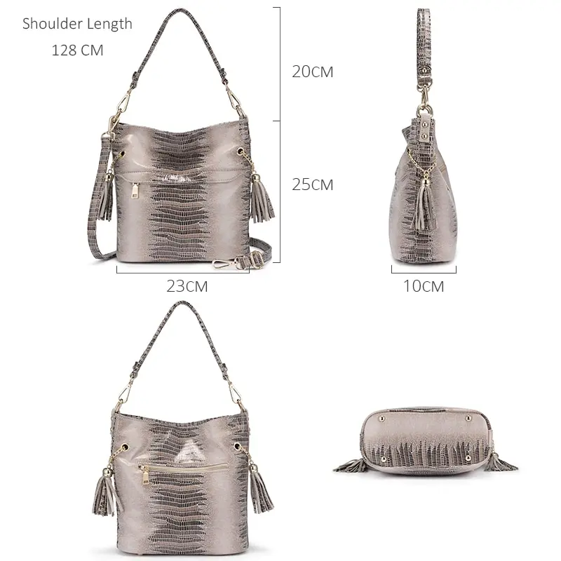 REALER брендовые сумки женские сумки на плечо женская сумка в форме ведра, Маленькая женская сумка через плечо для женщин кисточки украшения