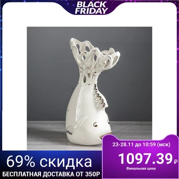 

Table vase "Fish", white, 29 cm