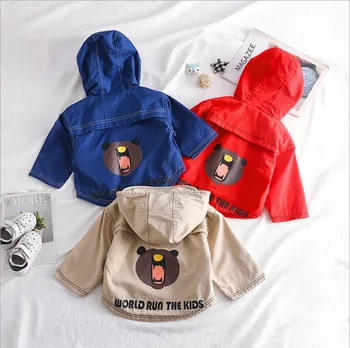 

80-100cm height new 2019 autumn boys cartoon jackets with hood 1pc fashion style casual kids jackets for boy