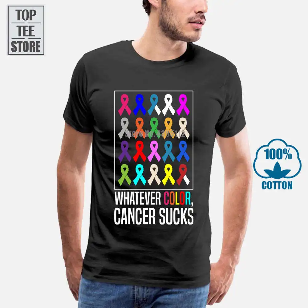 

Cancer Awareness Shirts Whatever Color Cancer Sucks T Shirt 2018 Hot Sale New Men'S T Shirt