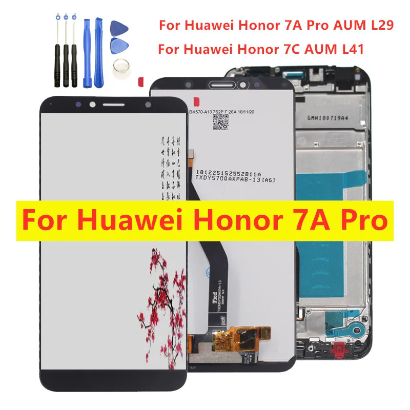 5," ЖК-дисплей для huawei honor 7A pro aum-l29 honor 7c Aum-L41, сенсорный экран, дигитайзер, ЖК-дисплей с рамкой в сборе, замена