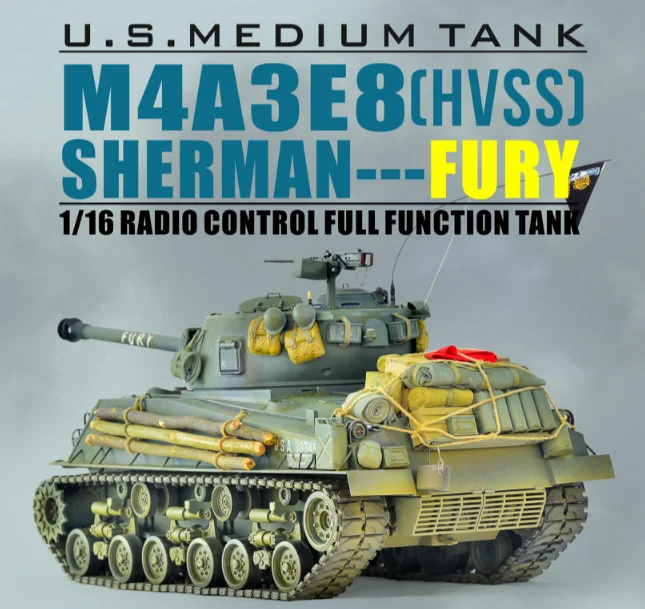 HOOBEN 1/16 US FURY средний танк M4A3E8(HVSS) Шерман легко 8(E8) "легко восемь" 2,4G Радиоуправление полный функции rc Танк РТР