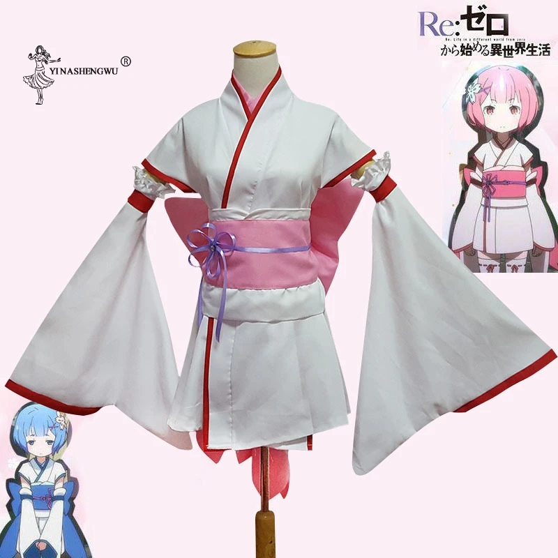 Anime : Re Zero Cosplay Re Life In A Different World From Zero Ram Rem Young Girls Cosplay Costume Maid Dress Halloween Costume