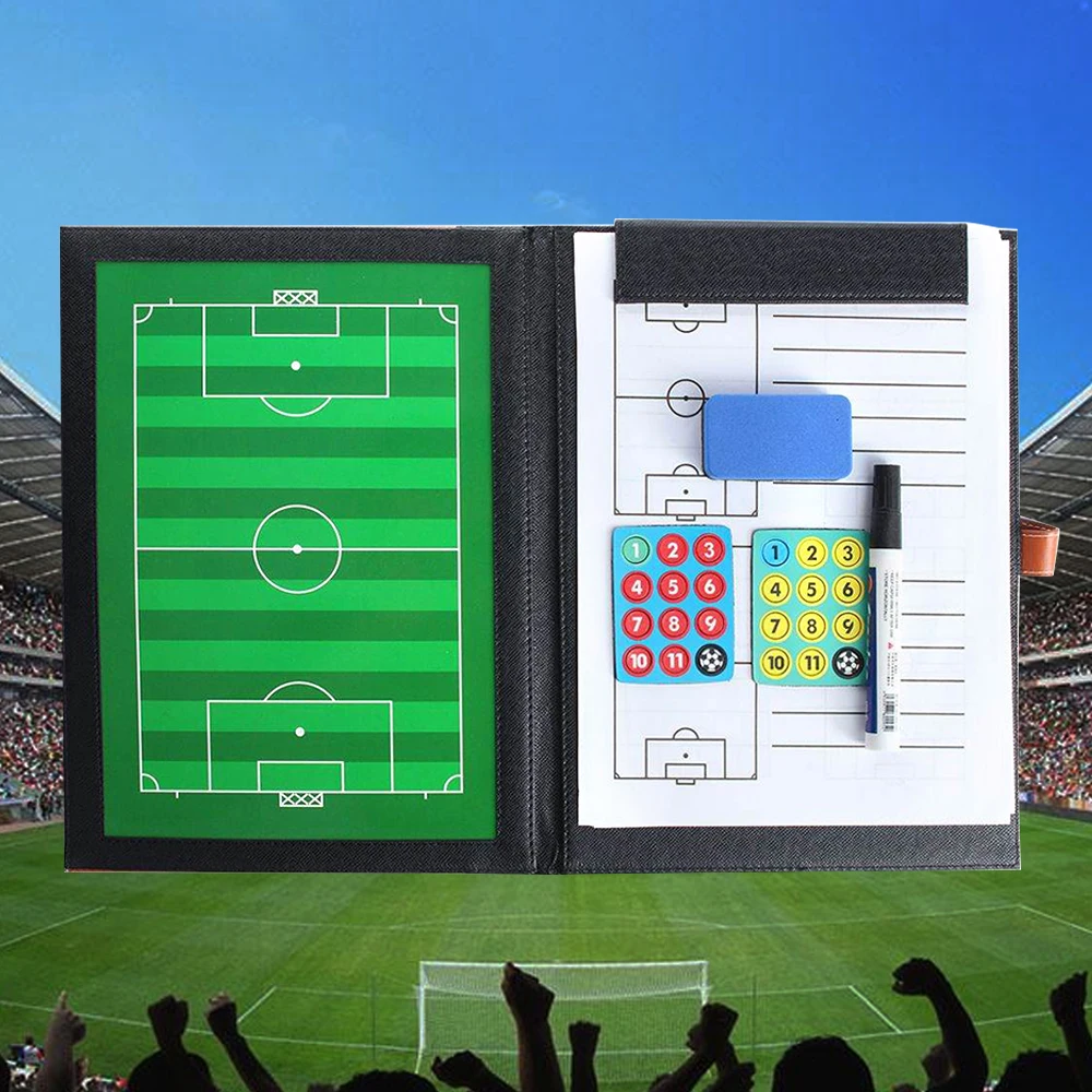 

Soccer Fold Board Portable Trainning Assisitant Equipments 2.5 Fold Leather Useful Teaching Board Football Soccer Tactical Board
