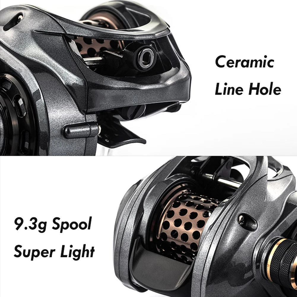 Carretel de Pesca Carpas de Pesca Carpa Baitcast Carcaça Corpo Fibra Carbono Pw100 6.6: 1 Mod. 1229844 7 Carretilhas de pesca