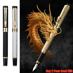 Stylo à encre Dragon cristal, Design classique, entièrement en métal, luxe, pour hommes d'affaires, Signature, écriture, achetez 2, envoyez des cadeaux 