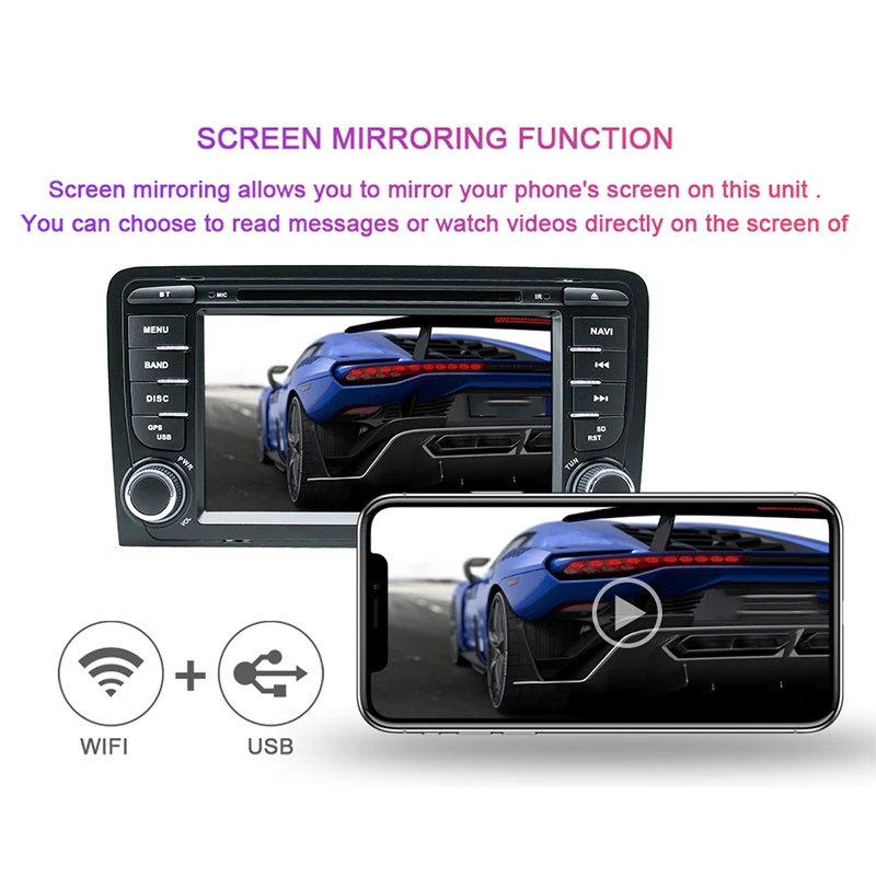 Автомобильный мультимедийный плеер 2 Din Android 9,0 gps головное устройство для Audi A3 8 P/A3 8P1 3-дверей/S3 RS3 Sportback DVD Радио