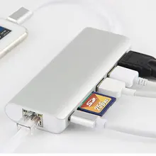 Type-C 7in1 USB 3.0 Type C HUB HDMI Adapter Gigabit network RJ45 PD SD TF card reader for MacBook Pro OTG HUB USB Splitter 3.0 Type-C 7in1 USB 3.0 Type C HUB HDMI Adapter Gigabit network RJ45 PD SD TF card reader for MacBook Pro OTG HUB USB Splitter 3.0