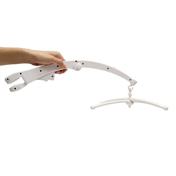 

1Set White Rattles Bracket Set Baby Toys For Children Cot Holder Fold Arm Cribs Clamp Bed Music Box Newborns Kids Mobile Toys