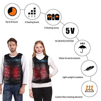 

Smart APP Control Fever Heated Warm Vest Washable USB Charging Heated Clothing Graphene Carbon Fiber Heating Coat Jacket Vest