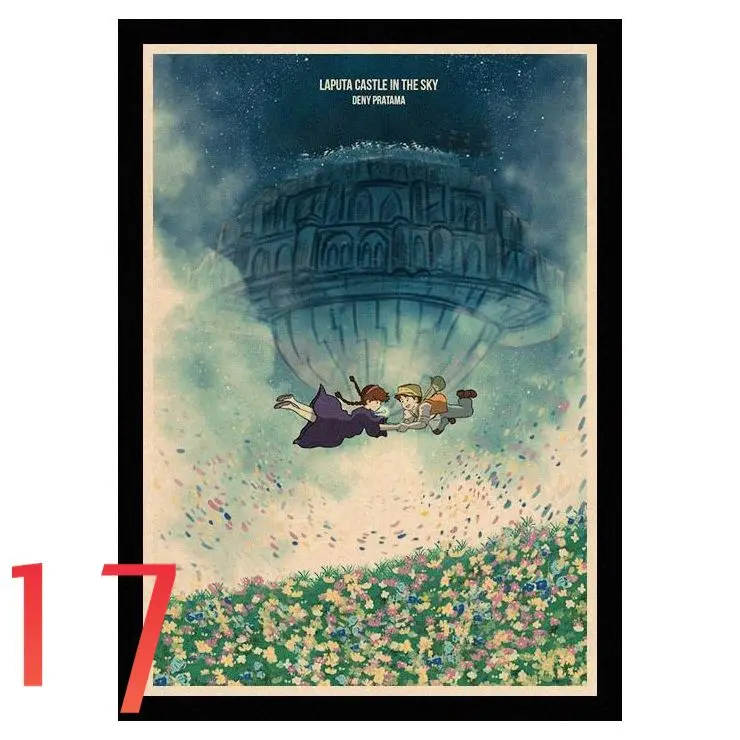 Светло-серый Идеальный JL Laputa Castle in the Sky Хаяо миядзяки; домашний декор крафт Бумага высокое качество постер на стену стикеры TKZC01 - Цвет: Светло-серый