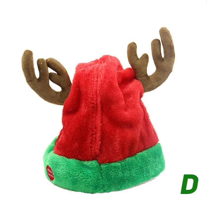 5 выбор, Рождественская шапка с музыкальным колокольчиком, рога Санты, пение, танцы, подвижная электрическая шапка с рогами, плюшевая шапка для взрослых, зимняя теплая Gif - Цвет: antlers