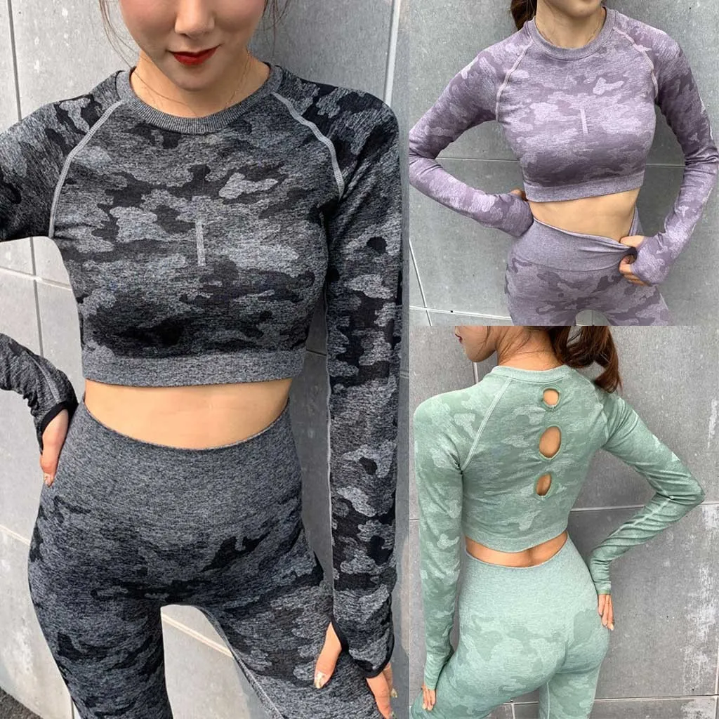 Camouflage Gym Clothing Women Yoga Set Fitness Suit Workout Sets Yoga Suit Women Fitness Set