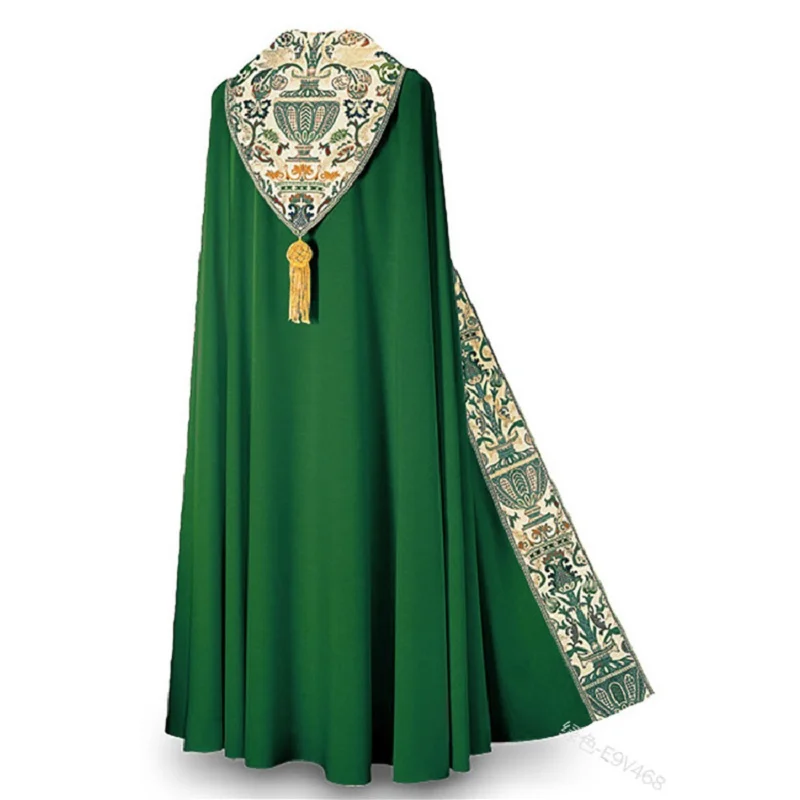 Halloween Men Medieval Retro Shawl Cloak Prayer Robes Church Dress Carnival Priest Monk Cloak Capes Knight Party Cosplay Costume