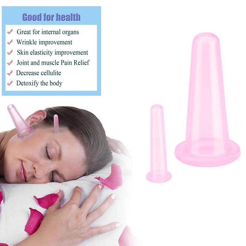 2 шт./компл. силиконовые банки для лица вакуумные вакуумного массажа чашки тела