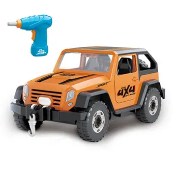 

Electric Jeep Car Kit DIY Assembly Model Kids Drill Screws Toys Building Car with Lights and Sound Take Apart Tool Kids Toys Hot