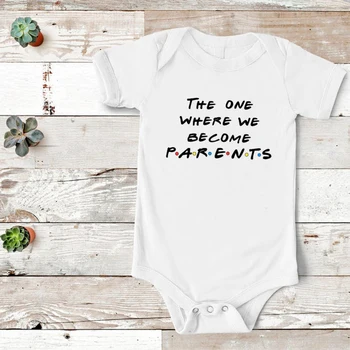 

The One Where We Become Parents Shirt Summer Pregnancy Announcement Mom and Baby Print Matching Outfits 2020 Short