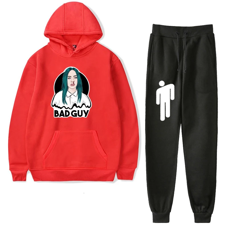 D8 Для мужчин комплекты Billie Eilish комплект одежды из бархата, 2 шт./компл. спортивный костюм зимние толстовки с капюшоном штаны Ropa Hombre Толстовка по доступной цене, повседневная одежда для подростков - Цвет: D8