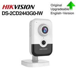 Hikvision оригинальная DS-2CD2443G0-IW Wi-Fi камера видеонаблюдения 4MP ИК фиксированный куб Беспроводная ip-камера Двусторонняя аудио H.265 +