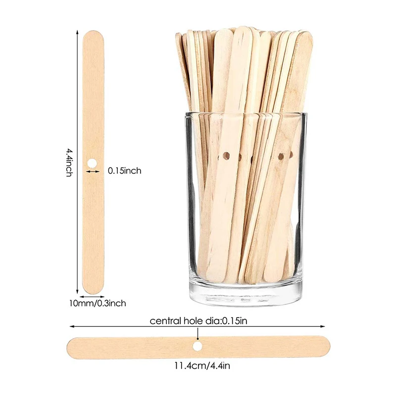 Description Picture 2 of item50PCS Wooden Wax Core Holder DIY Candle Supplies Candles Making Tool Handwork Wood Sticks Wick Centering Device Art Crafts