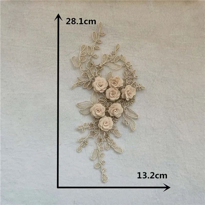 3D flower Laces collar Lace fabric Embroidery Craft materials Dress needlework Accessory