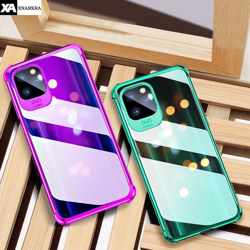 

Luxury Plating Transparent Protective Case For iPhone 11 Pro XS MAX XR X Anti-knock Soft TPU Cover For iPhone 7 8 6 6S Plus Case