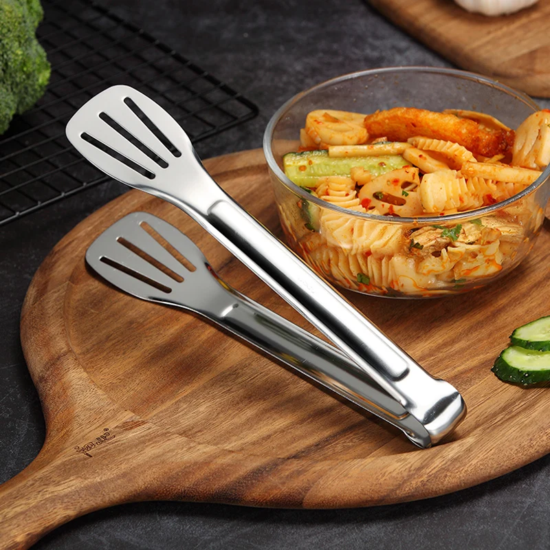 1PC Stainless Steel Kitchen Tongs BBQ Clip Food Tongs Pizza Bread Dessert Server Steak Salad Buffet Serving Clip Kitchen Tools (7)