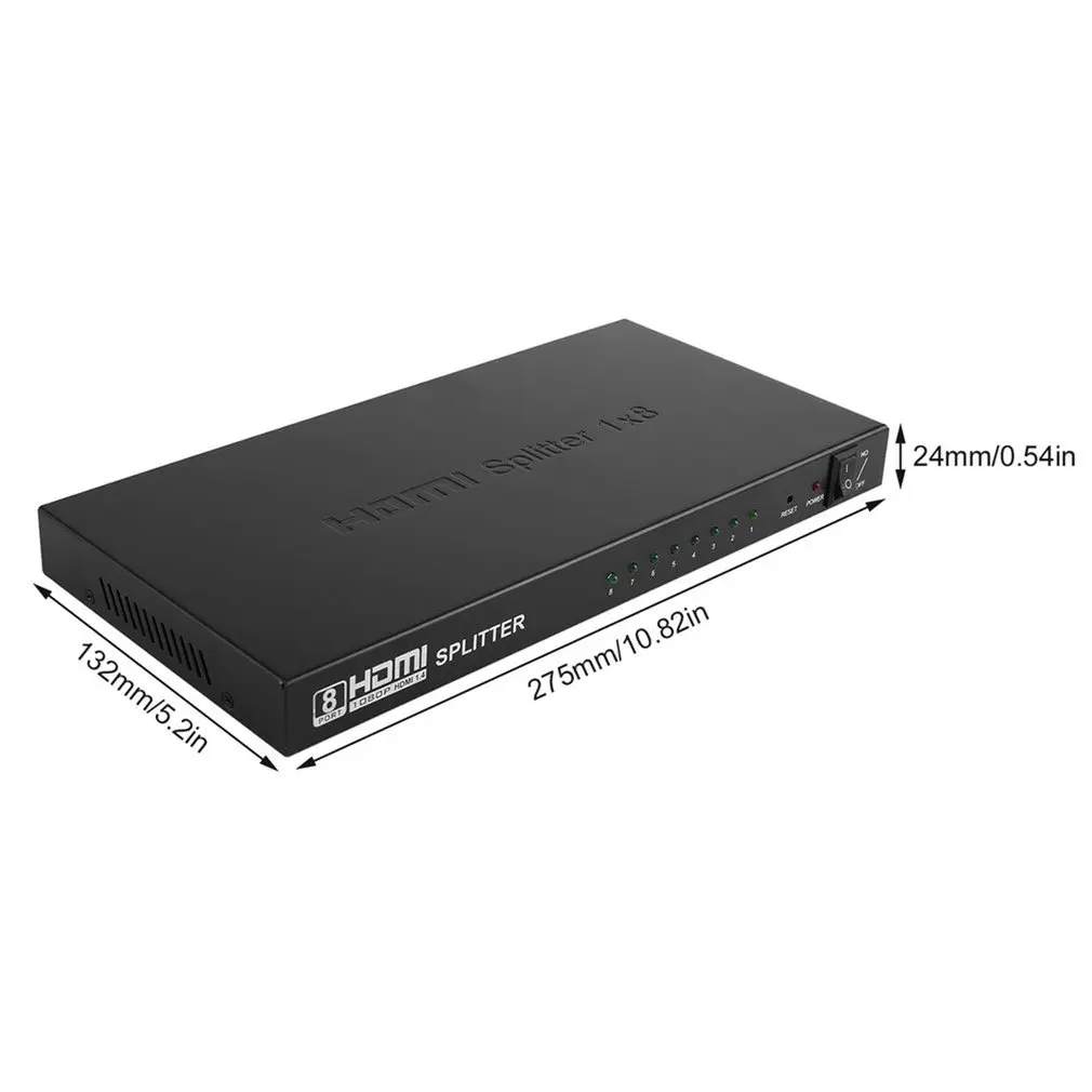 8 портов HDMI видео сплиттер аудио усилитель 3D Full HD 1080p 1 в до 8 Выход HDMI концентратор коробка Коммутатор для HDTV проектор ПК МОНИТОР