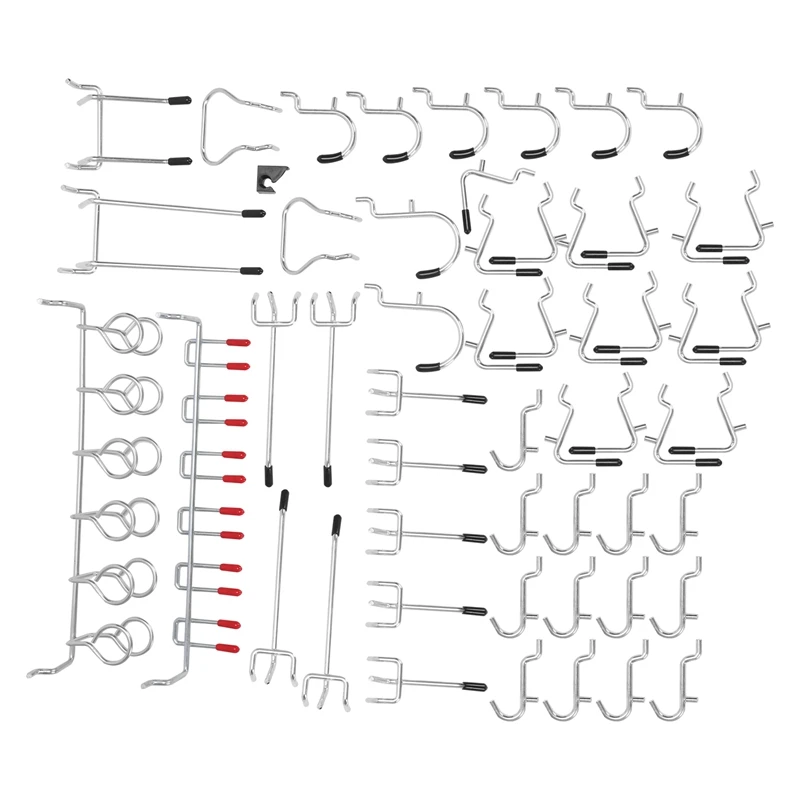 

52 Pcs Metal Hooks Pegboard Hangers 23cm Tool Hooks for Hanging Tool Garage Organization Storage Work Shop Display, Silver