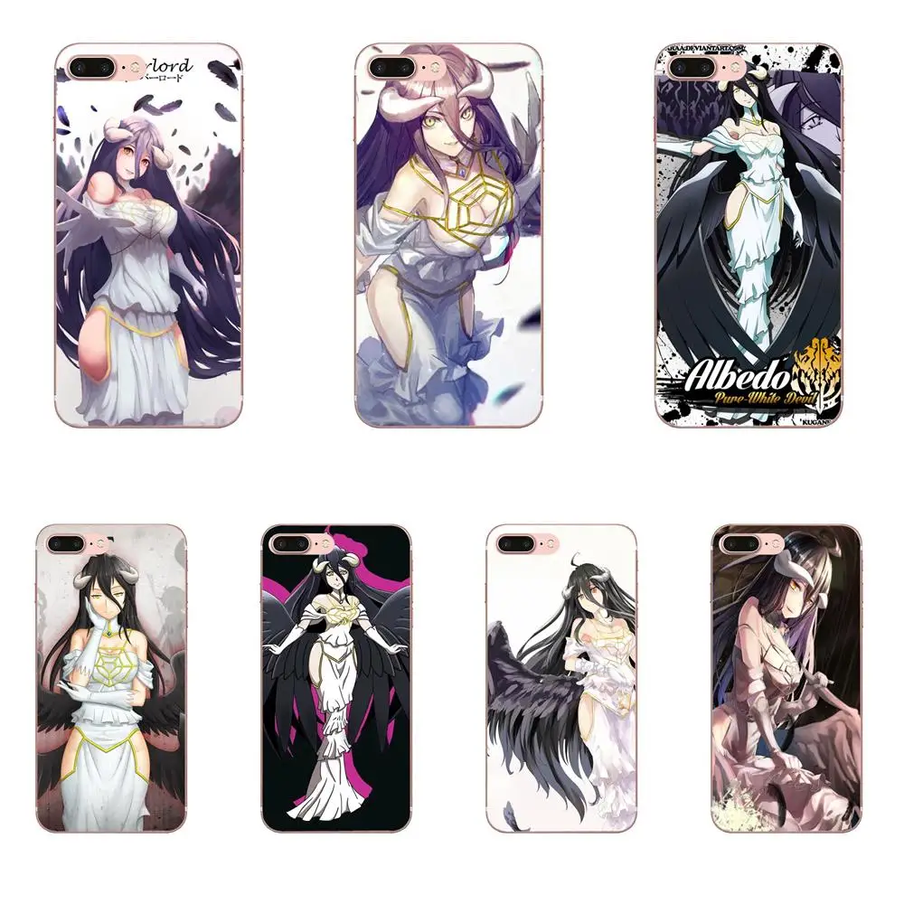 Сексуальная аниме девушка Overlord Albedo TPU Capa для Samsung Galaxy A10 A20 A20E A3 A40 A5 A50 A7 J1 J3 J4 J5 J6 J7 2016