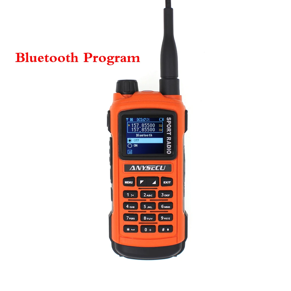 ANYSECU AC-580 профессиональный спортивный радио двухдиапазонный двойной PTT 5 Вт 128CH Bluetooth Программа Walkie Talkie
