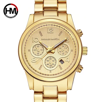 

Ladies business steel calendar gold watch