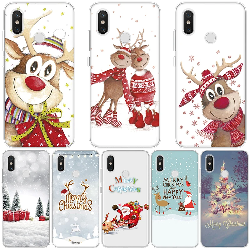 

Silicone Soft TPU Case For Xiaomi Redmi Note 7 6 5 Plus S2Go 4A 4X 6A 5A 3 3S 4 Pro Merry Christmas Deer Case For Redmi K20 Pro