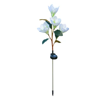 

With Switch Solar Powered Easy Install Simulation Garden Lighting Outdoor Magnolia Flower Shape Lawn Lamp Yard Landscape Light