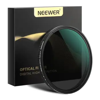 

Neewer 58mm Variable Fader ND Filter Neutral Density Variable Filter ND2 to ND32 (1-5 Stop) for Camera Lens + No Black Cross