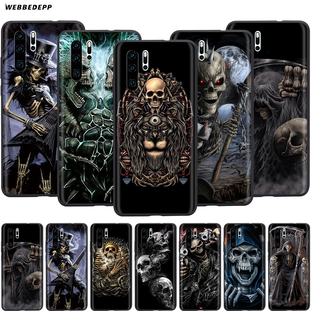 Webbedepp Grim Reaper Череп Скелет чехол для Huawei Honor 6A 7A 7C 7X 8 8X 8C 9 9X 10 20 Lite Pro Note View|Бамперы| |