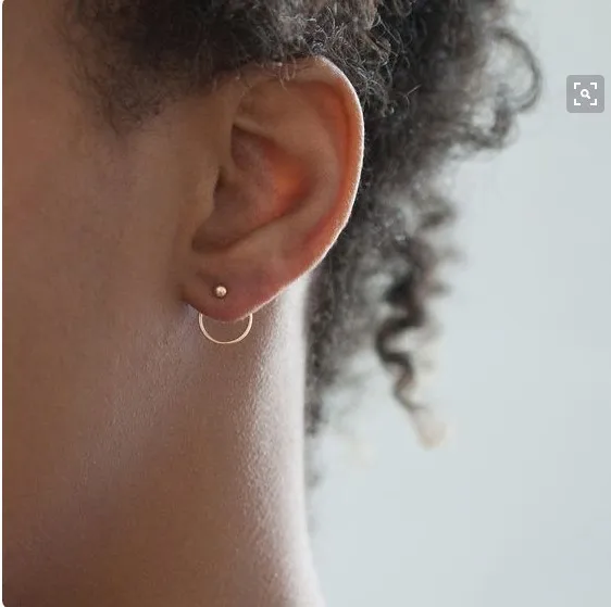 

Earrings Canary Accessories: Minimalist Style Geometry Circle Metal Back-hanging Qingdao Women's Ear Stud E19